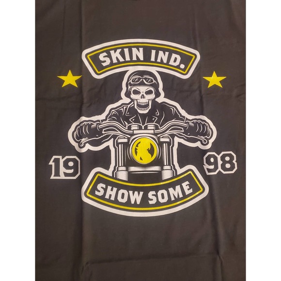 Skin Ind.  Show Some Skeleton on Motorcycle NWOT Size XL Mens T Shirt - Picture 1 of 4